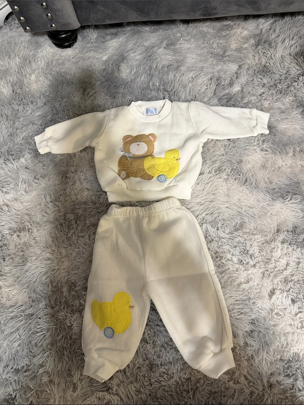 Baby sweatshirt and sweatpant outfit
